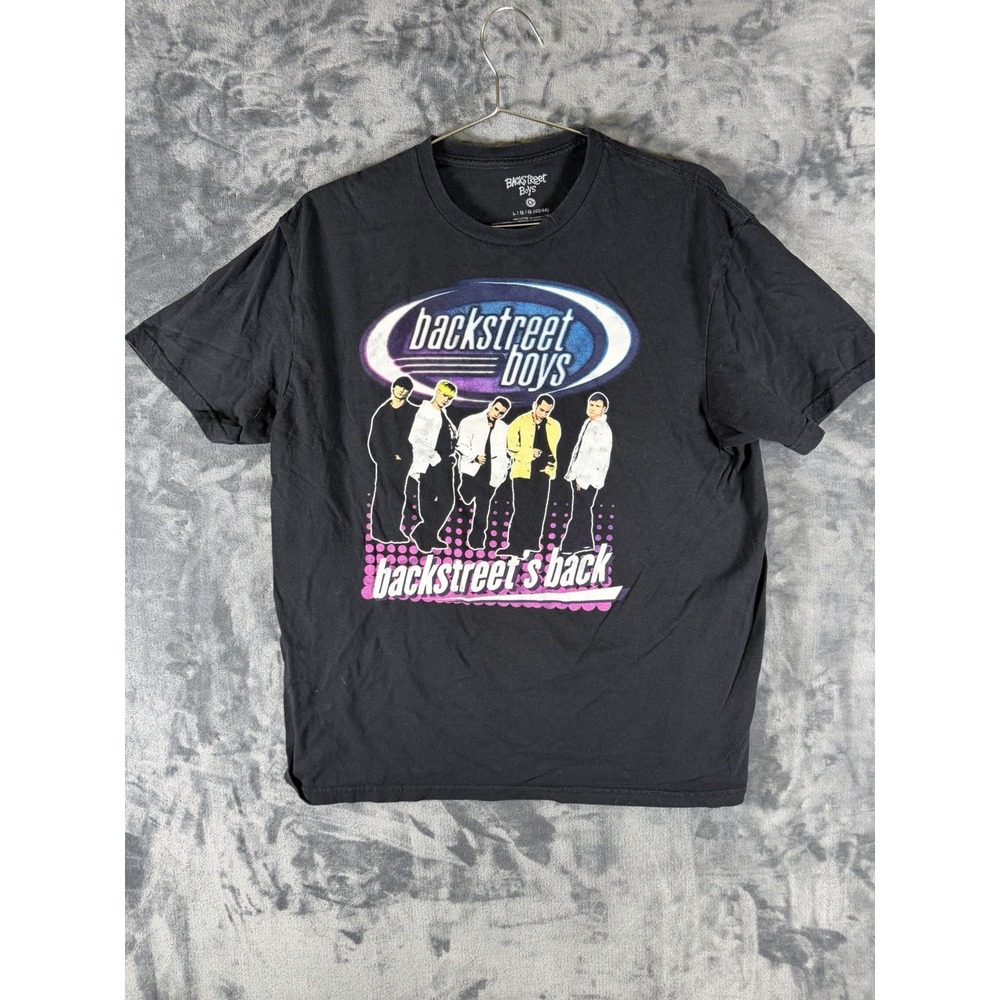 Backstreet Boys T-Shirt Mens Large Black Backstreet's Back Graphic Tee Band Tour